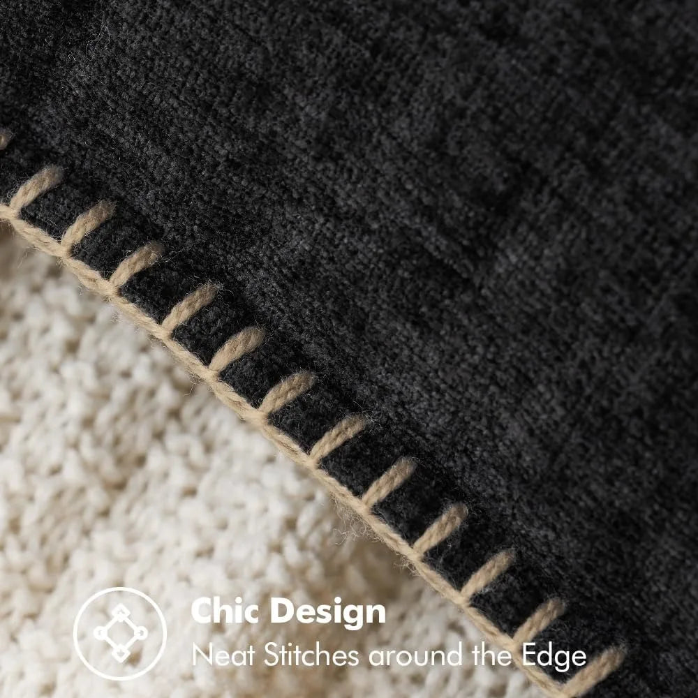 Solid Chenille Throw Pillow Cover — detail