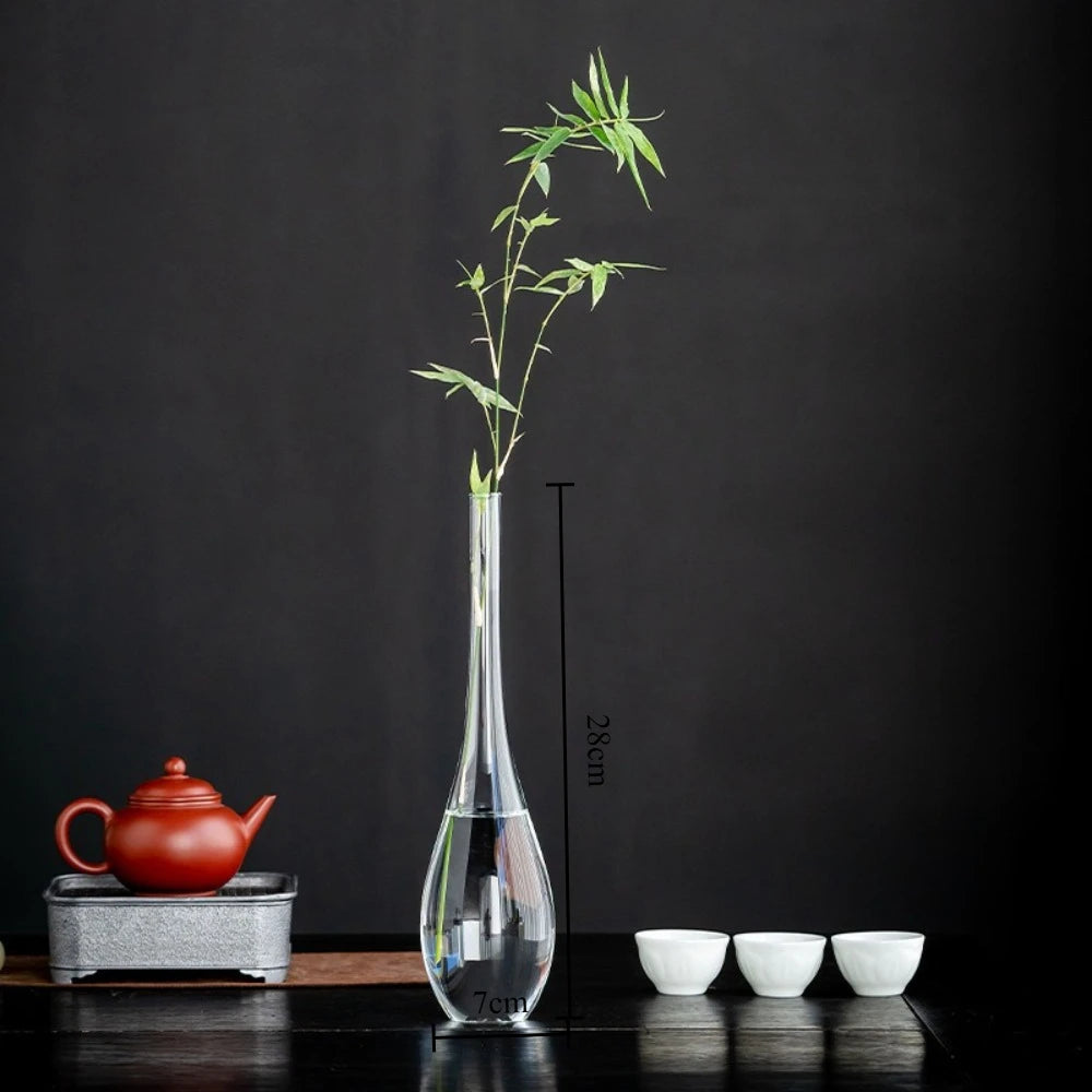 Chinese style transparent glass hydroponic vase table décor