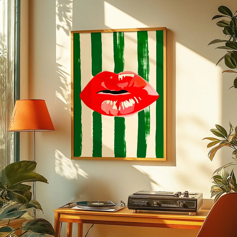Italian Amore Wine Glass Pepper Canvas Wall Art