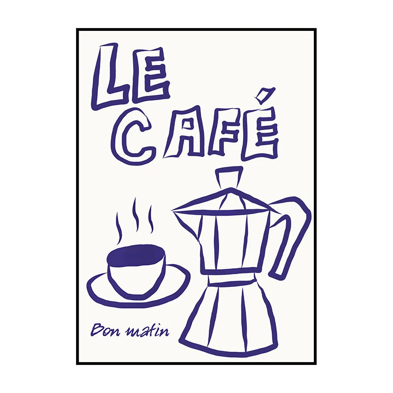 Retro Coffee Menu Kitchen Canvas Wall Art Print