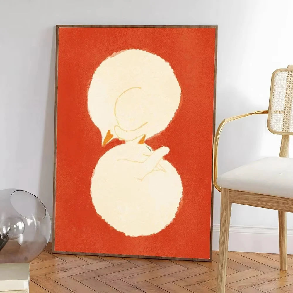 Colorful Cat Interior Canvas Wall Art