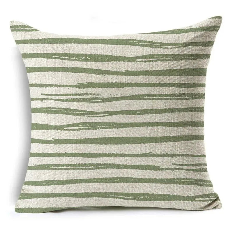 Green Floral Print Pillow Cover