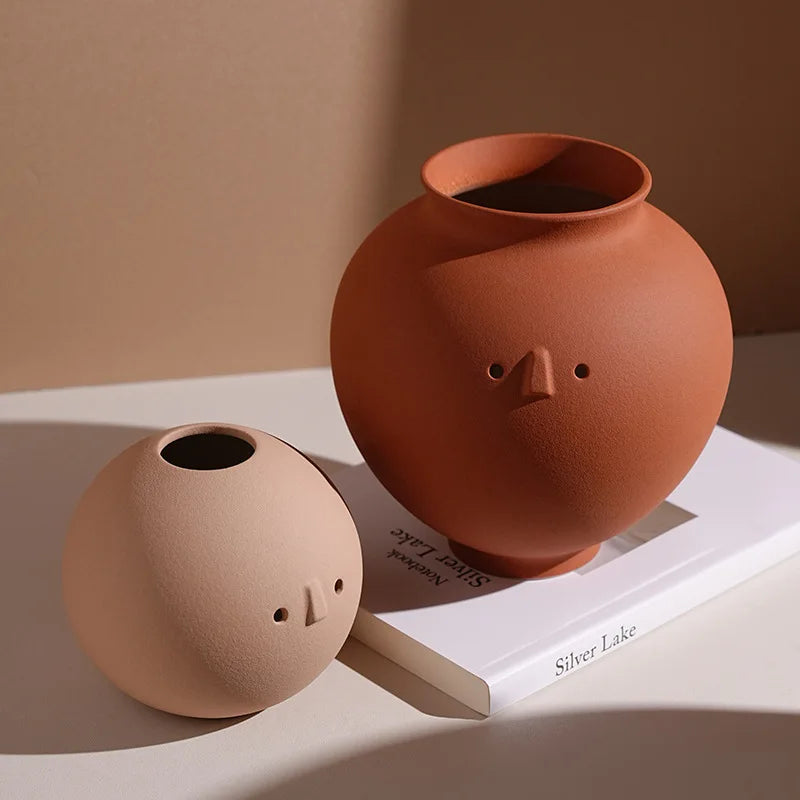 Wabi Sabi ceramic vase desktop foyer art flower arrangement décor