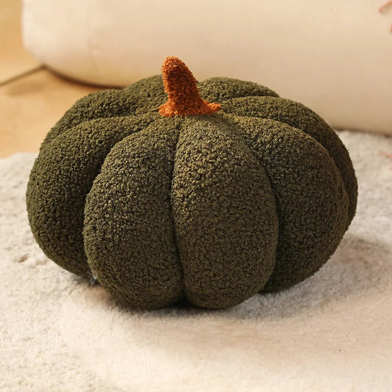 Plush Pumpkin Decorative Pillow — styling detail