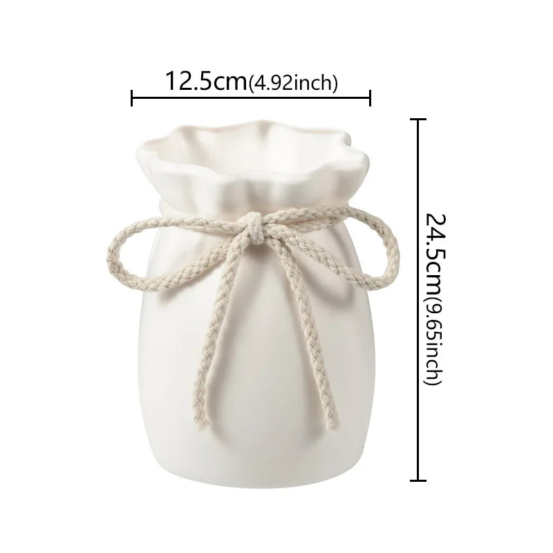 Nordic art plastic vase with flowers office desk display