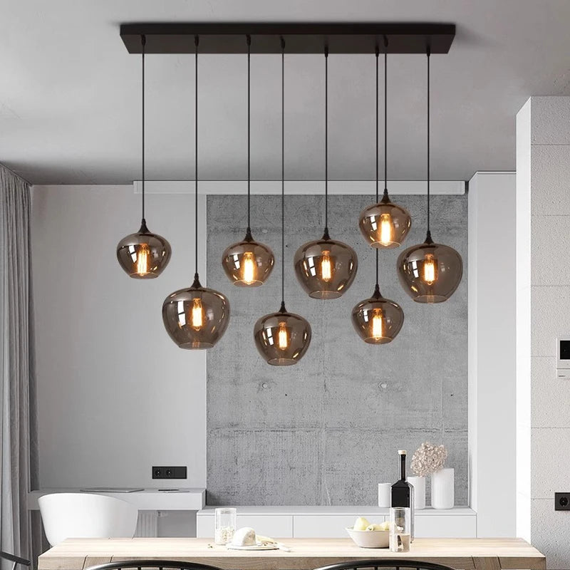 Glass Ring Multi Head Chandelier