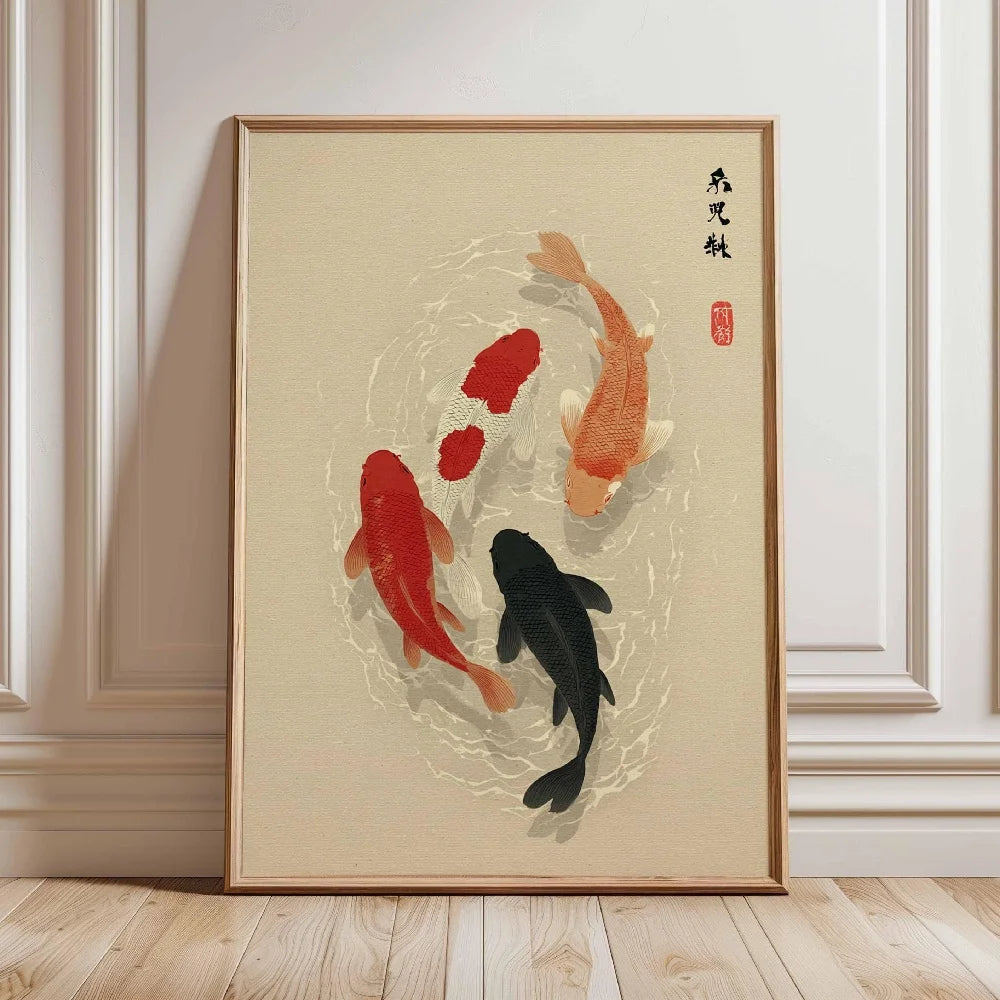 Japanese Koi Fish Zen Pond Canvas Wall Art