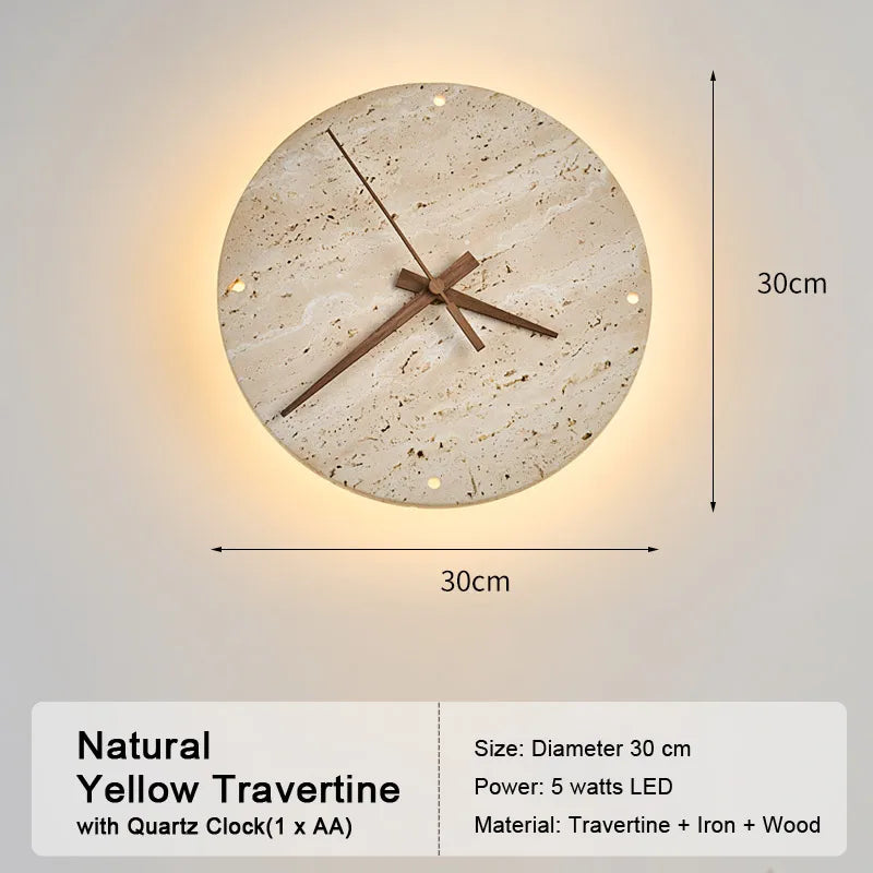 LED Travertine Stone Wall Sconce