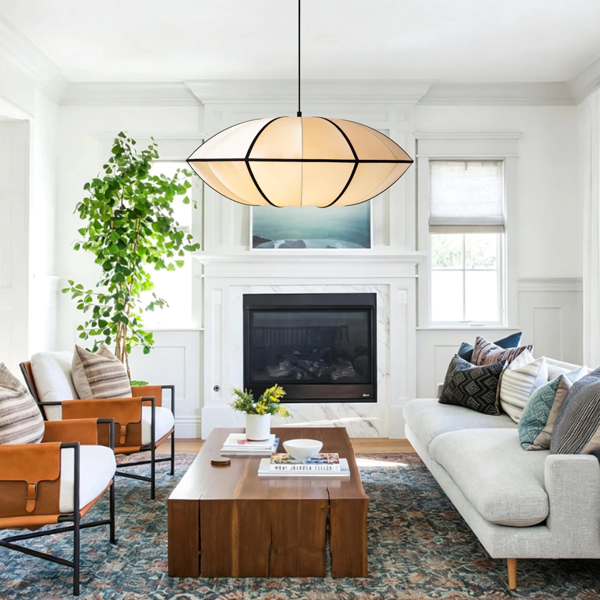 Wabi Sabi Fabric Lantern Pendant
