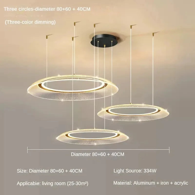 Hot bent aluminum ring profile of the gold spiral chandelier