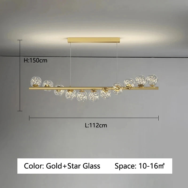 Non-dimmable glass bubble chandelier with sensor switch option, assembly needed