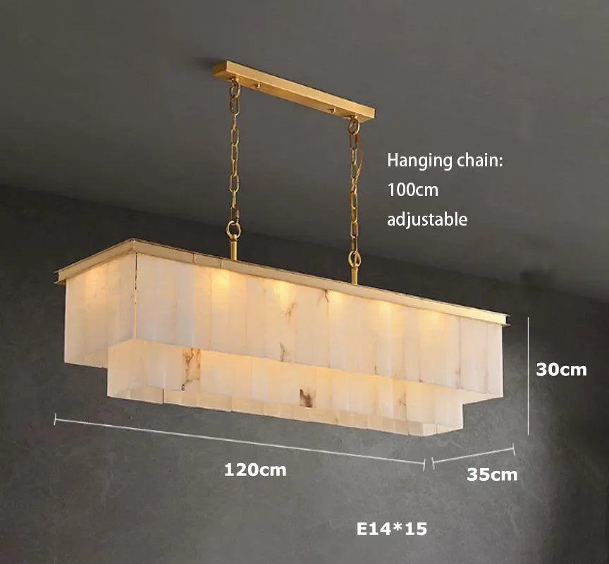 Matching natural marble wall lamp on a polished steel bracket