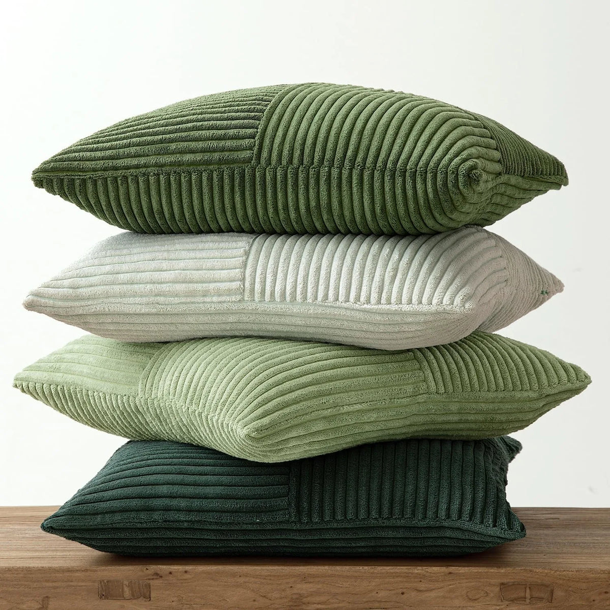 Striped Corduroy Throw Pillow Cover — styling detail