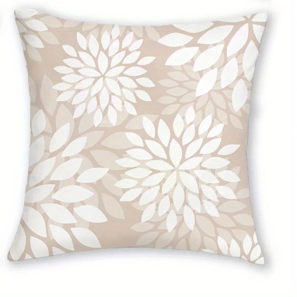 Floral Print Plush Throw Pillow Cover — styling detail