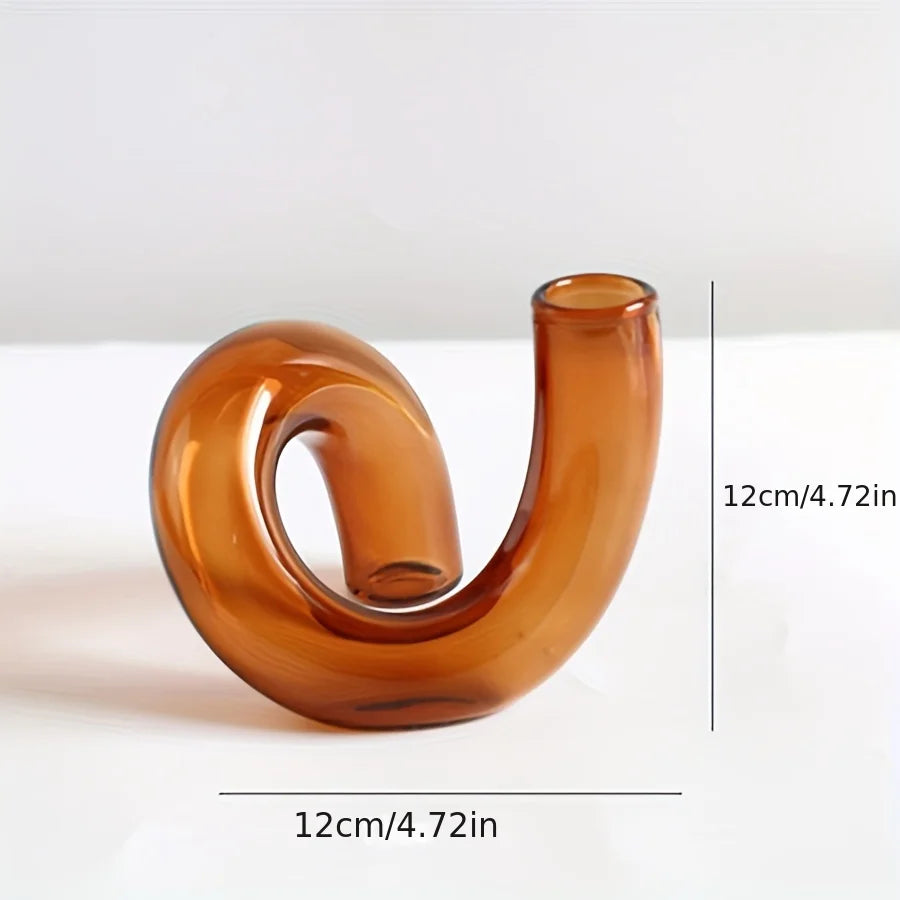 Irregular shaped glass vase Nordic dining room centrepiece