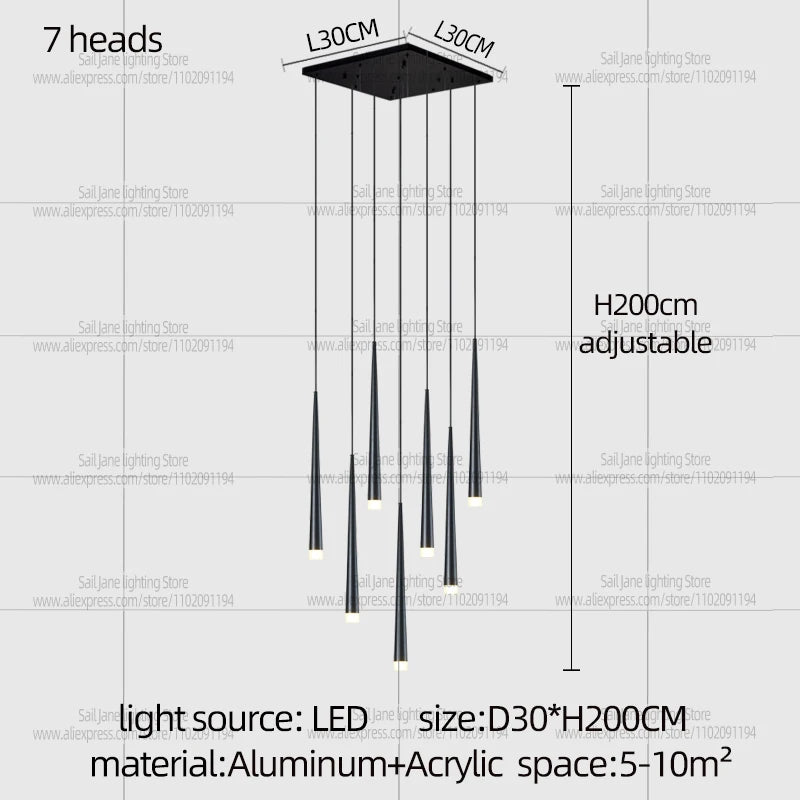 Fifteen head staircase chandelier with a 118.1 in cord pendant drop
