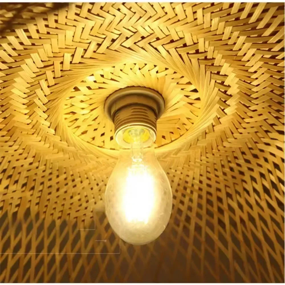 Bamboo Rattan Boho Pendant Light