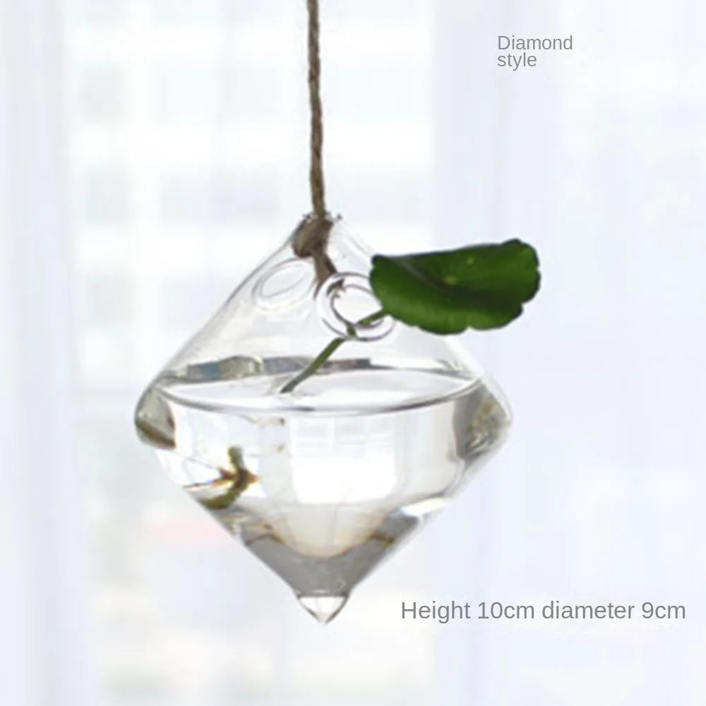 Hanging glass terrarium vase hydroponic plant gift decoration