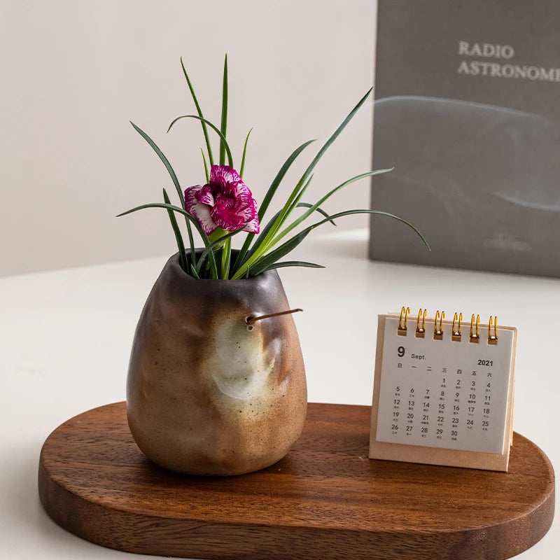 Irregular stone shape ceramic mini vase hydroponic home gift