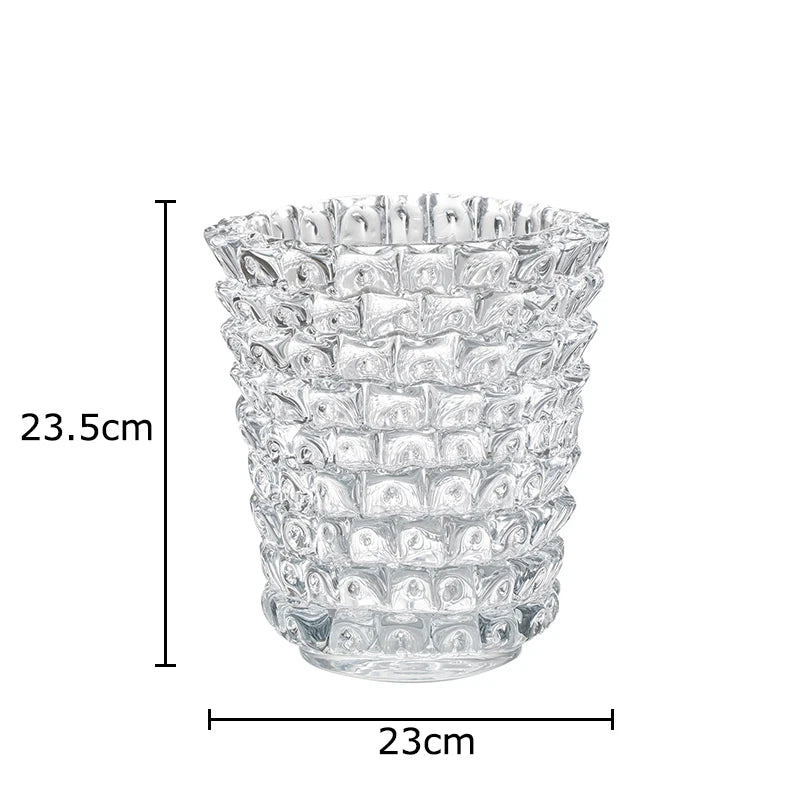 Textured Wrinkle Clear Glass Vase