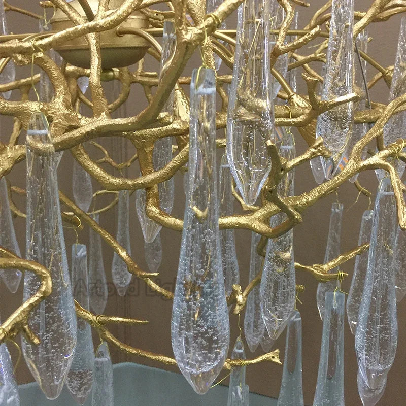 Spare crystals sold separately for the retro gold branch chandelier