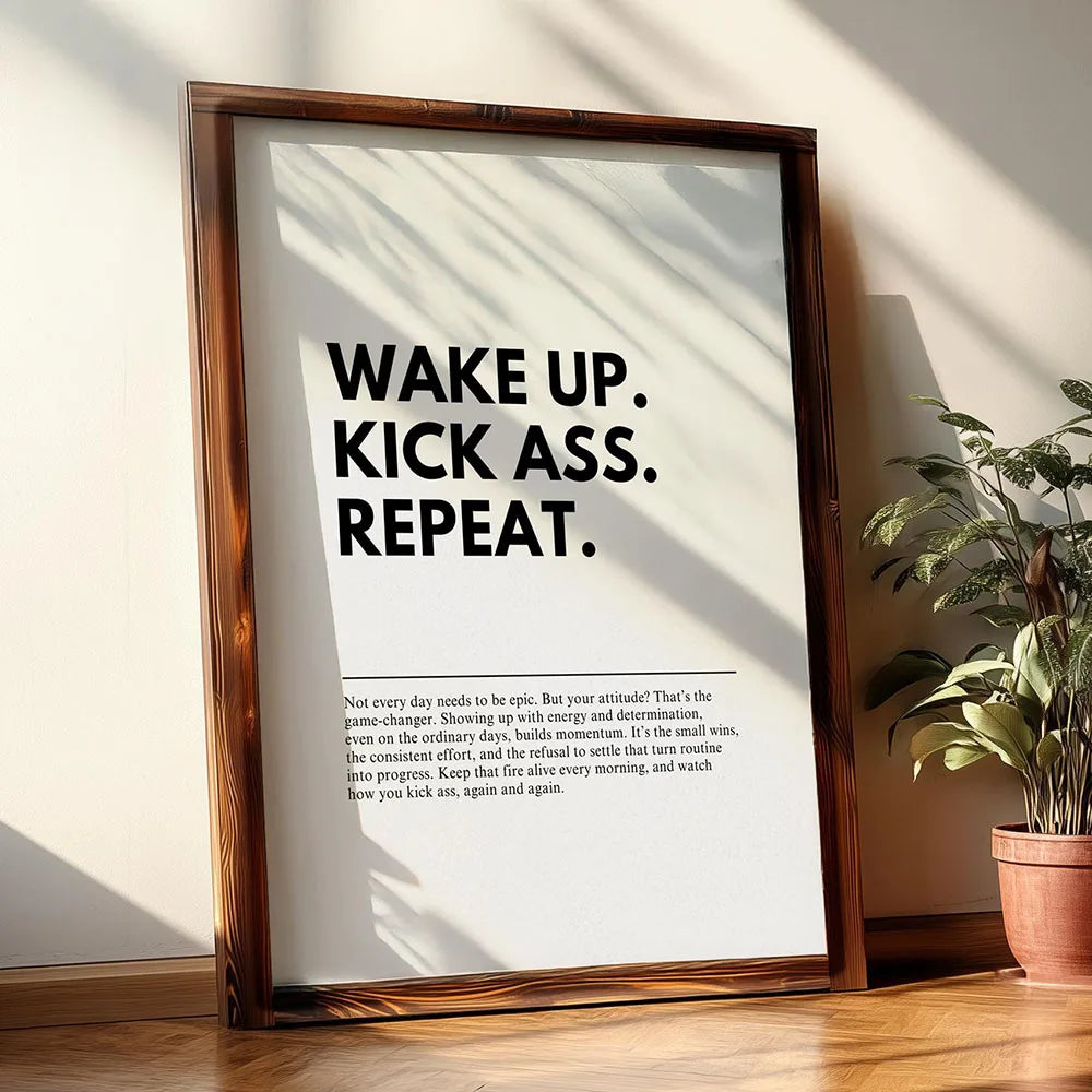 Minimalist Motivational Discipline Quote Canvas Wall Art