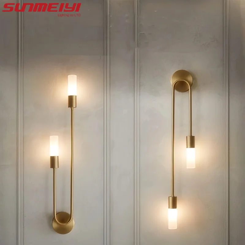 gold wall sconce, side profile showing mounting depth