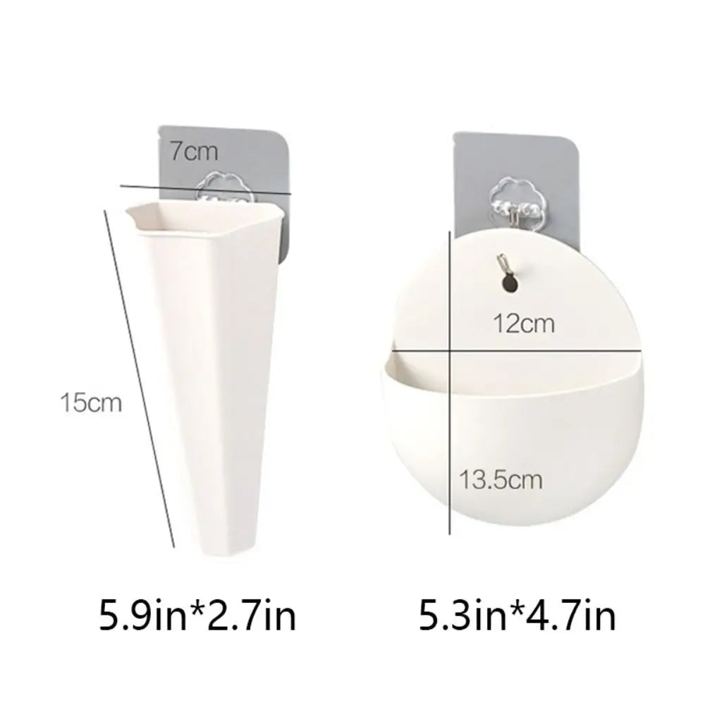 Close-up of clear conical acrylic planter showing mounting hardware detail