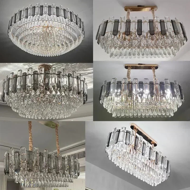 Crystal pendant chandelier measuring 19.7 in (50 cm) across