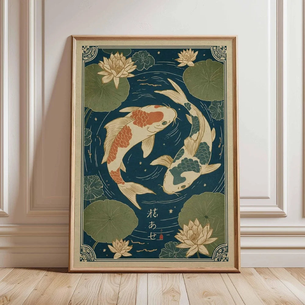 Japanese Koi Fish Zen Pond Canvas Wall Art