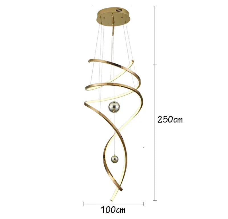 Rose gold cascade chandelier rated for 90 to 260V with remote control