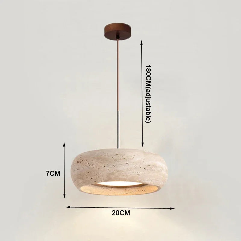 Travertine Disc Pendant Light
