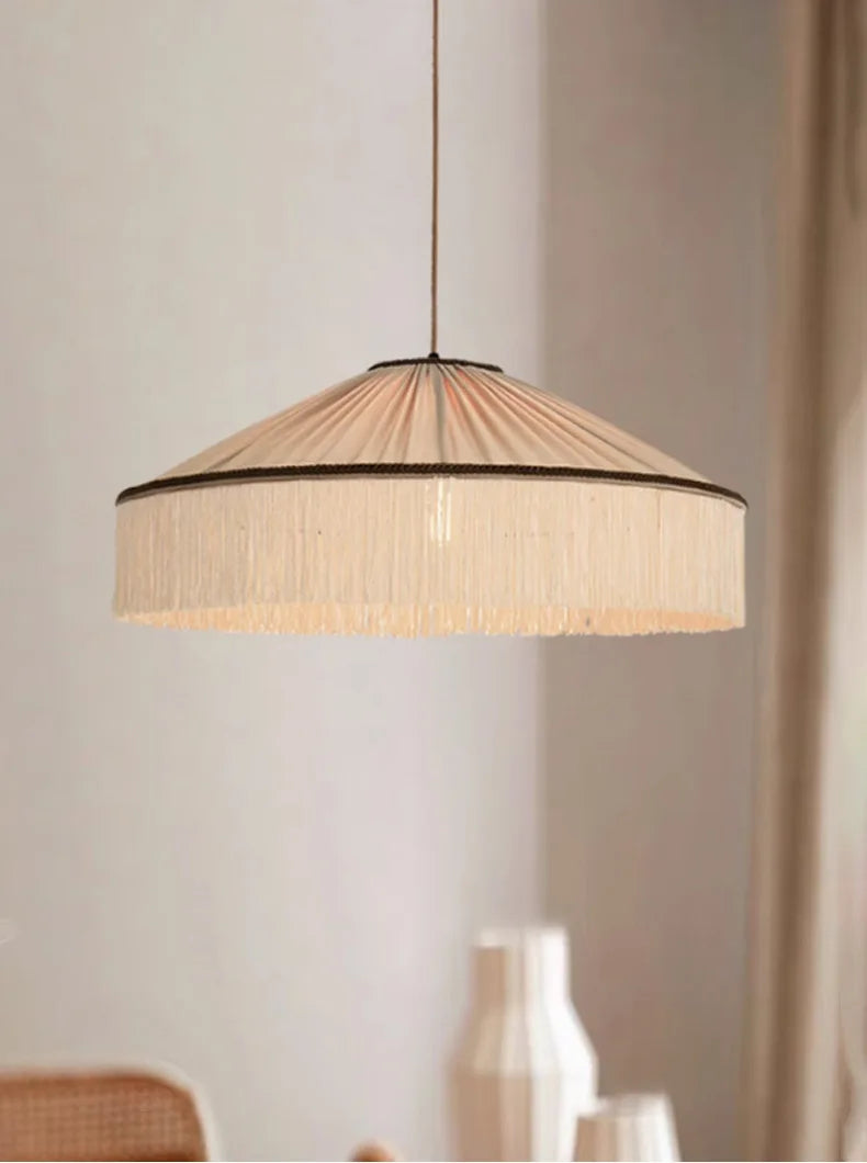 Boho Cloth Tassel Pendant Light