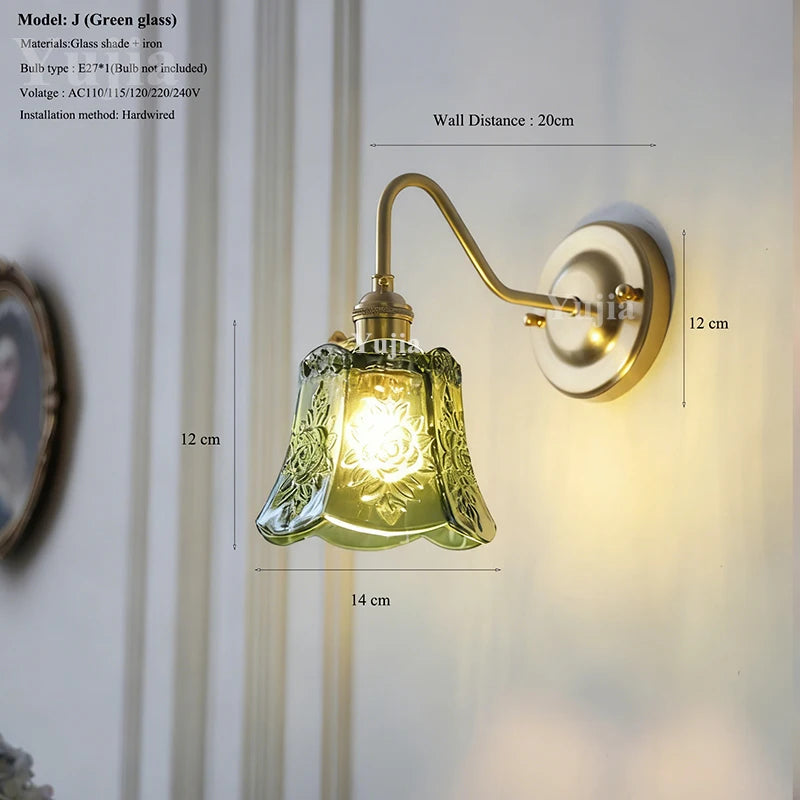 Nordic Brass Glass Switch Wall Sconce