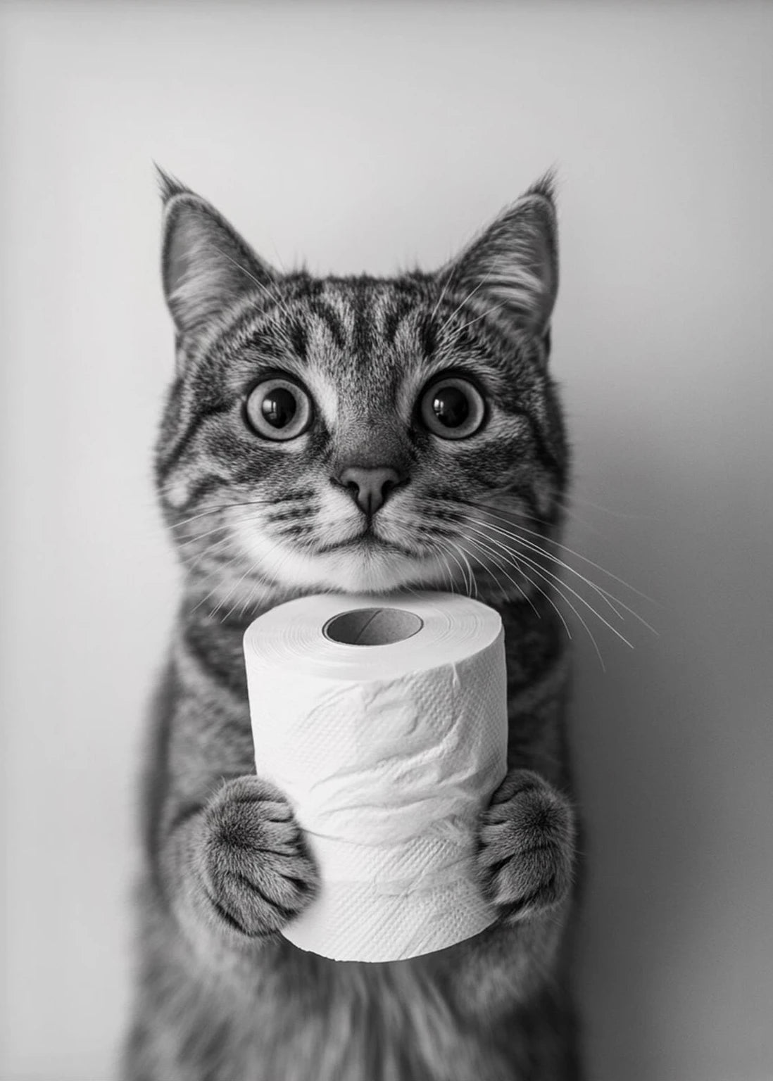 Funny Bathroom Animals Toilet Paper Canvas Wall Art