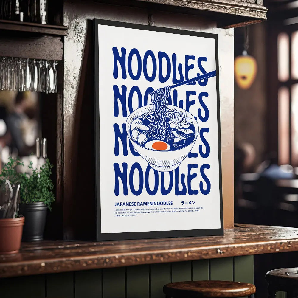Japanese Ramen Cat Anime Canvas Wall Art