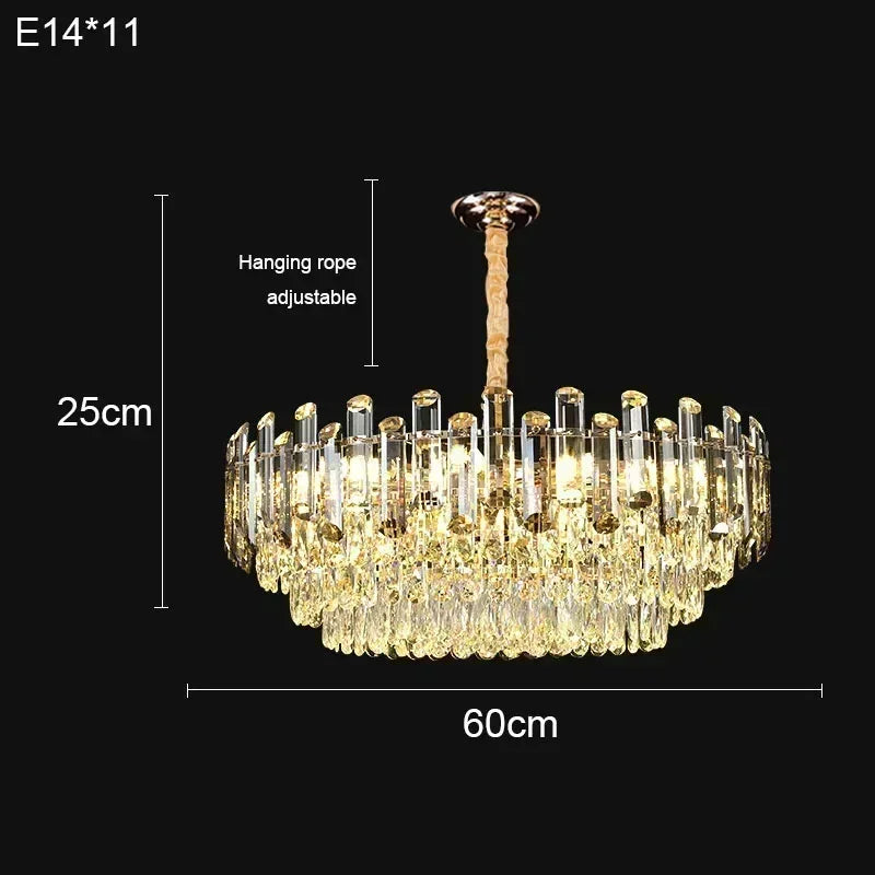 Flush ceiling crystal chandelier at 29.5 in (75 cm) on iron