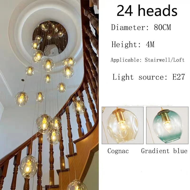 Silver chassis globe chandelier with changeable light color settings