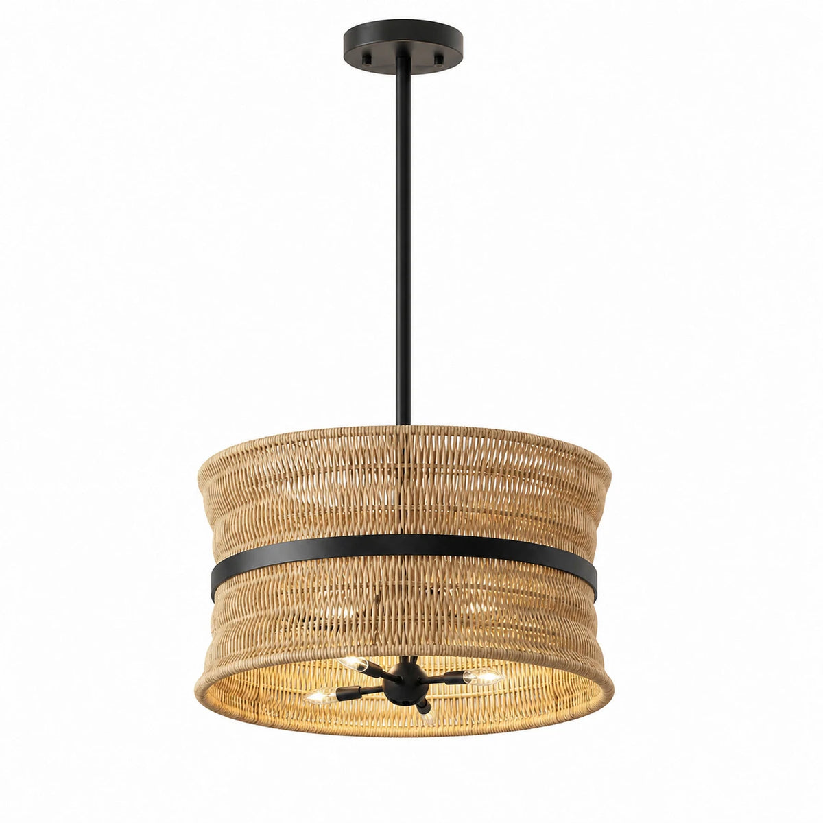 Boho Rattan 4 Light Chandelier