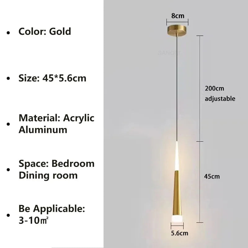 Gold Black Aluminum Pendant