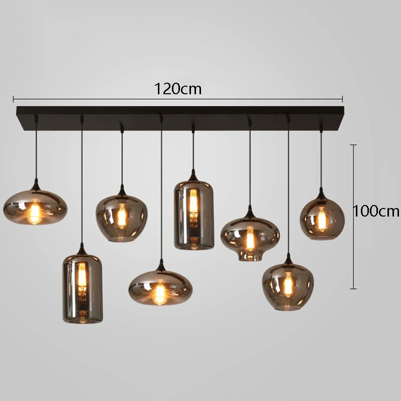 Glass Ring Multi Head Chandelier
