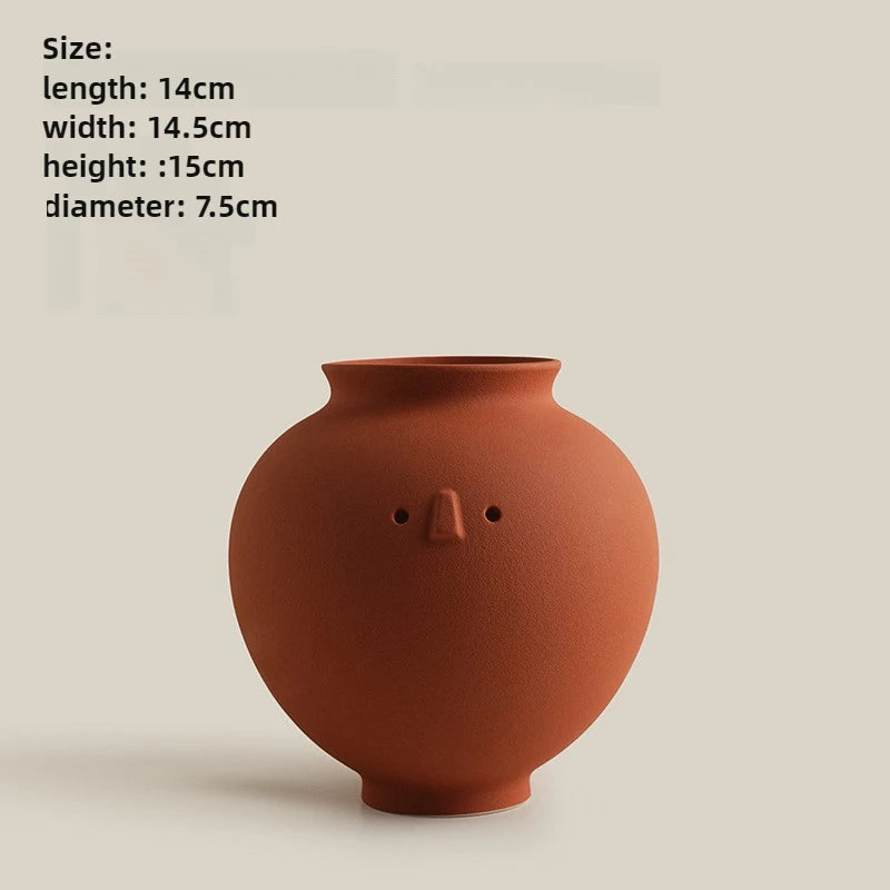 Wabi Sabi ceramic vase desktop foyer art flower arrangement décor