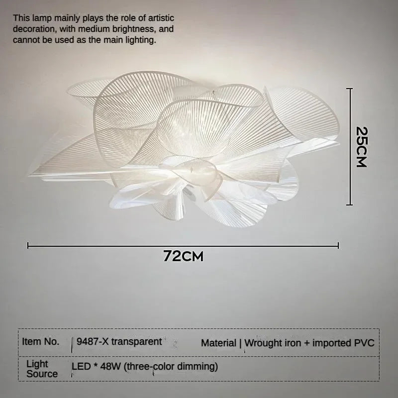Designer PVC petal lamp with a single concealed LED light source