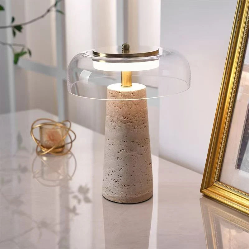 Wabi sabi stone lamp customized option natural veined base