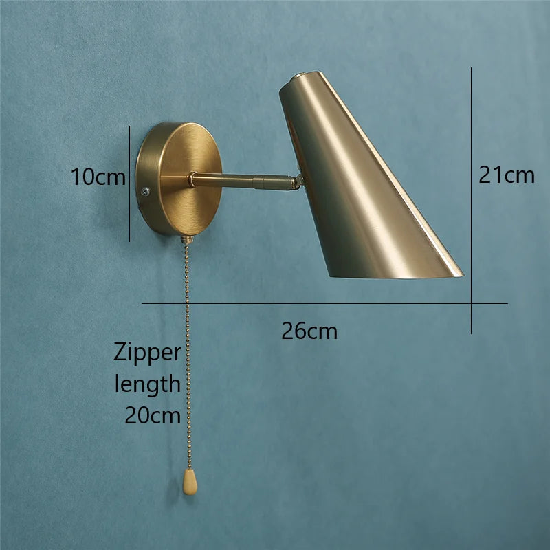Foldable Rotatable Pull Chain Wall Sconce