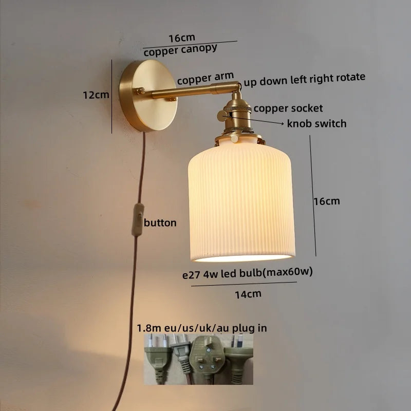 Nordic LED Pull Chain Wall Sconce