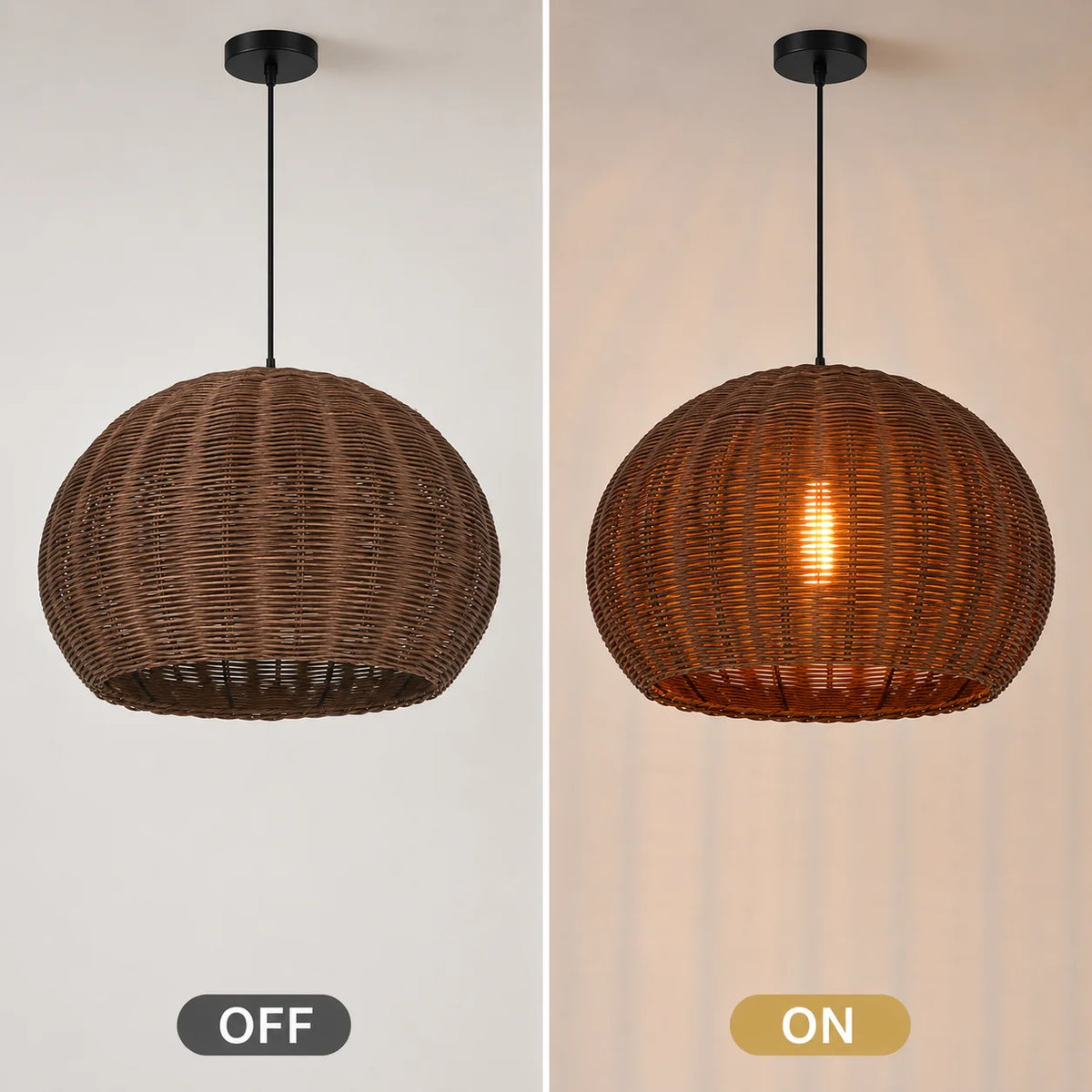 Farmhouse Rattan Globe Pendant