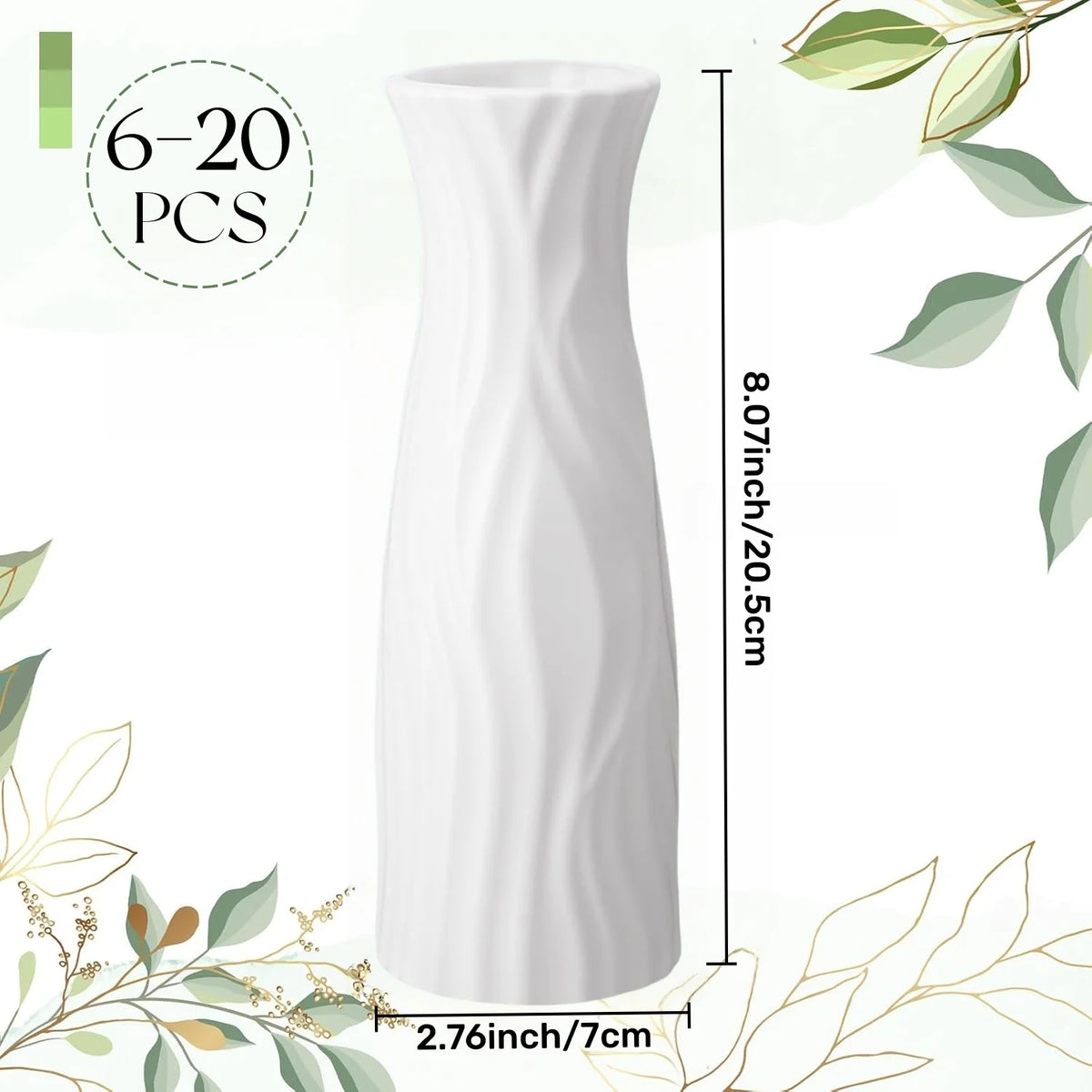 Unbreakable plastic bud vases with fresh flowers centerpiece
