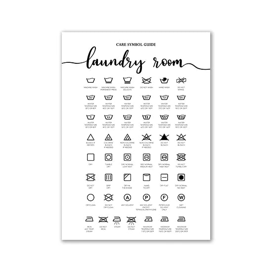 Minimalist Black White Stick Figure Laundry Canvas Art