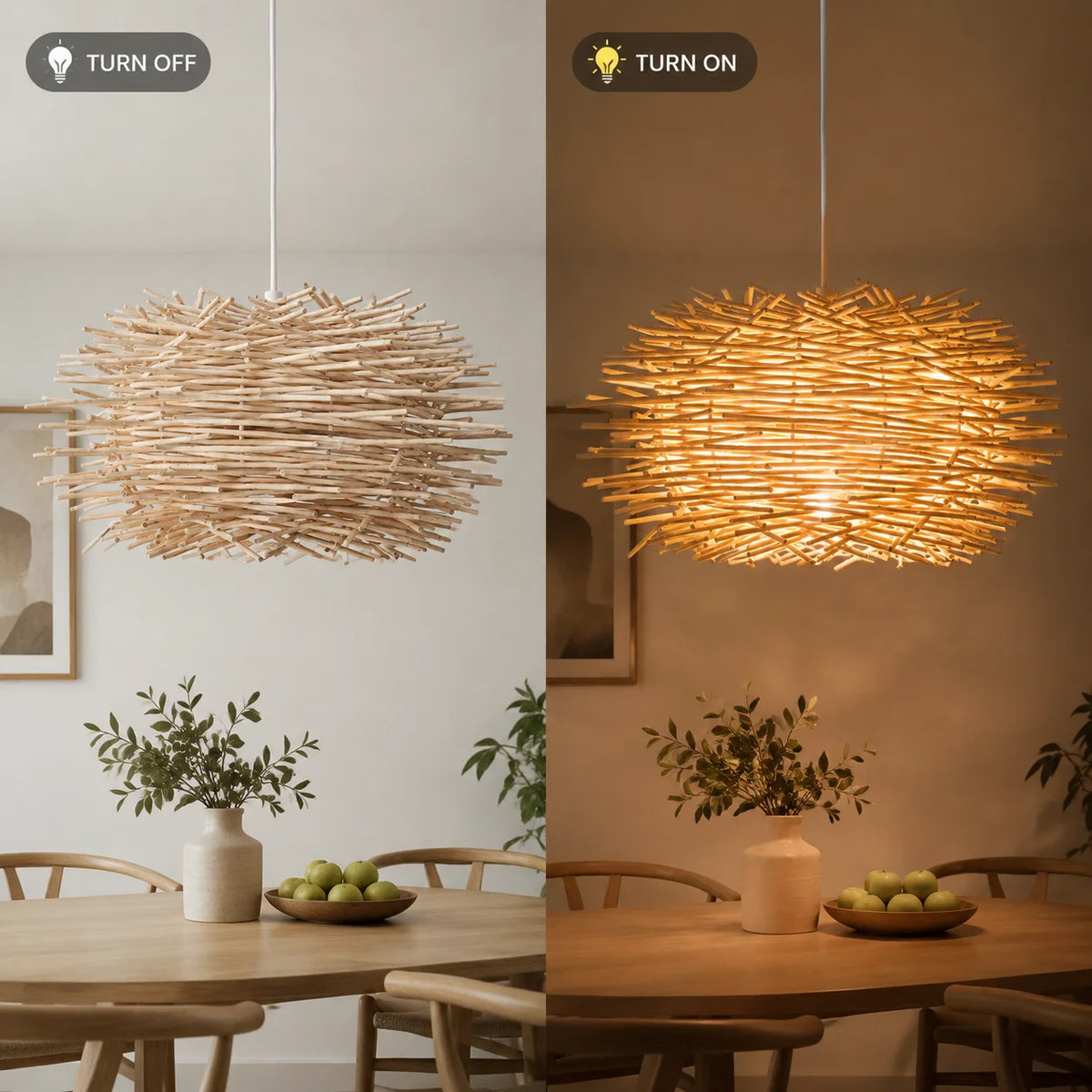 Rattan Bird Nest Pendant Light